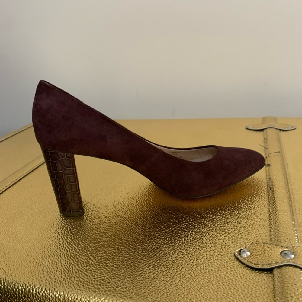Essex Lane Deep Wine Block Heel Shoe